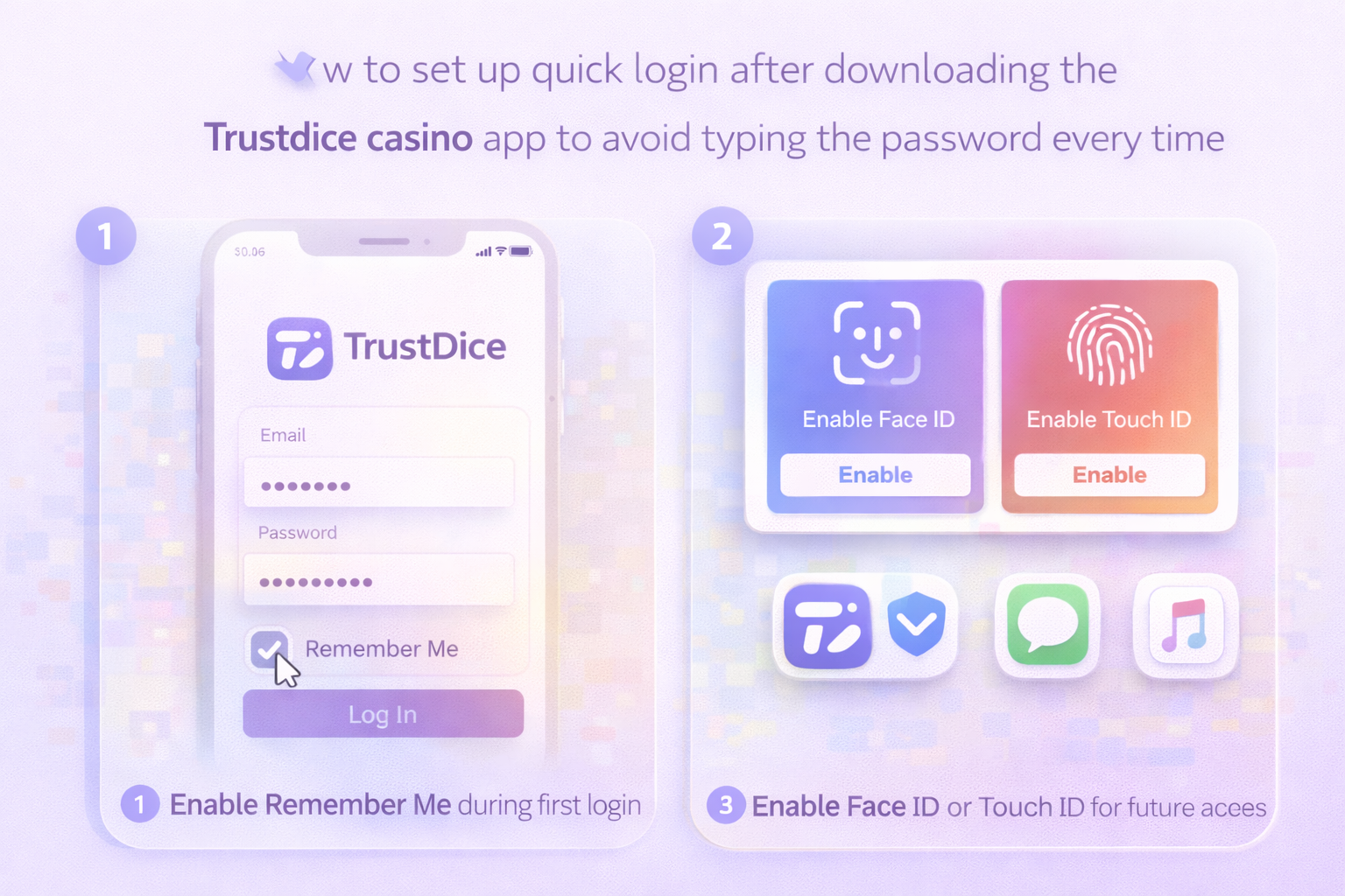 Налаштування додатка БК Trustdice — вхід, безпека та збереження сесії